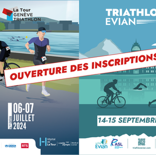 LA TOUR GENÈVE TRIATHLON ET LE TRIATHLON D’EVIAN OUVRENT LEURS INSCRIPTIONS POUR 2024. À VOS MARQUES, PRÊTS, TRI !